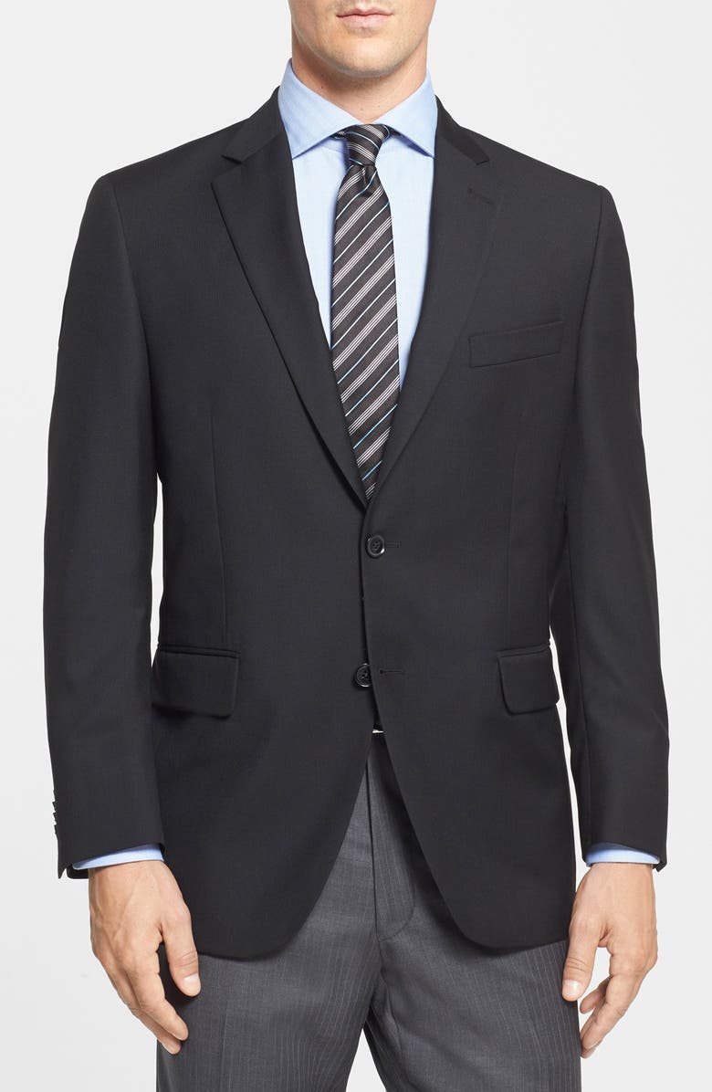 Peter Millar Classic Fit Black Wool Sport Coat, Main, color,