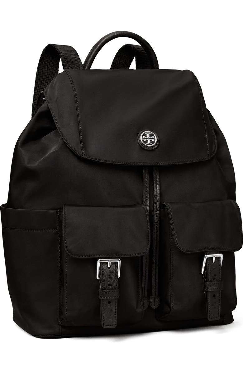 Tory Burch Flap Nylon Backpack, Alternate, color,