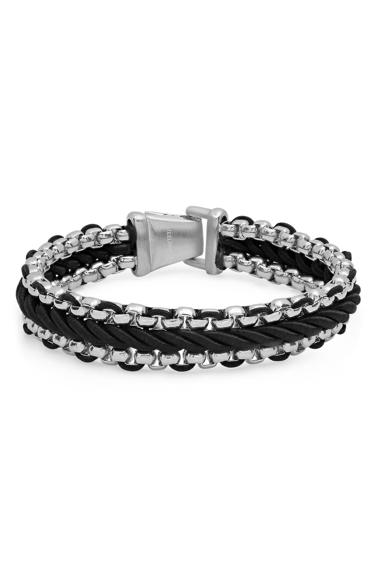 HMY JEWELRY Men's Two-Tone Bracelet