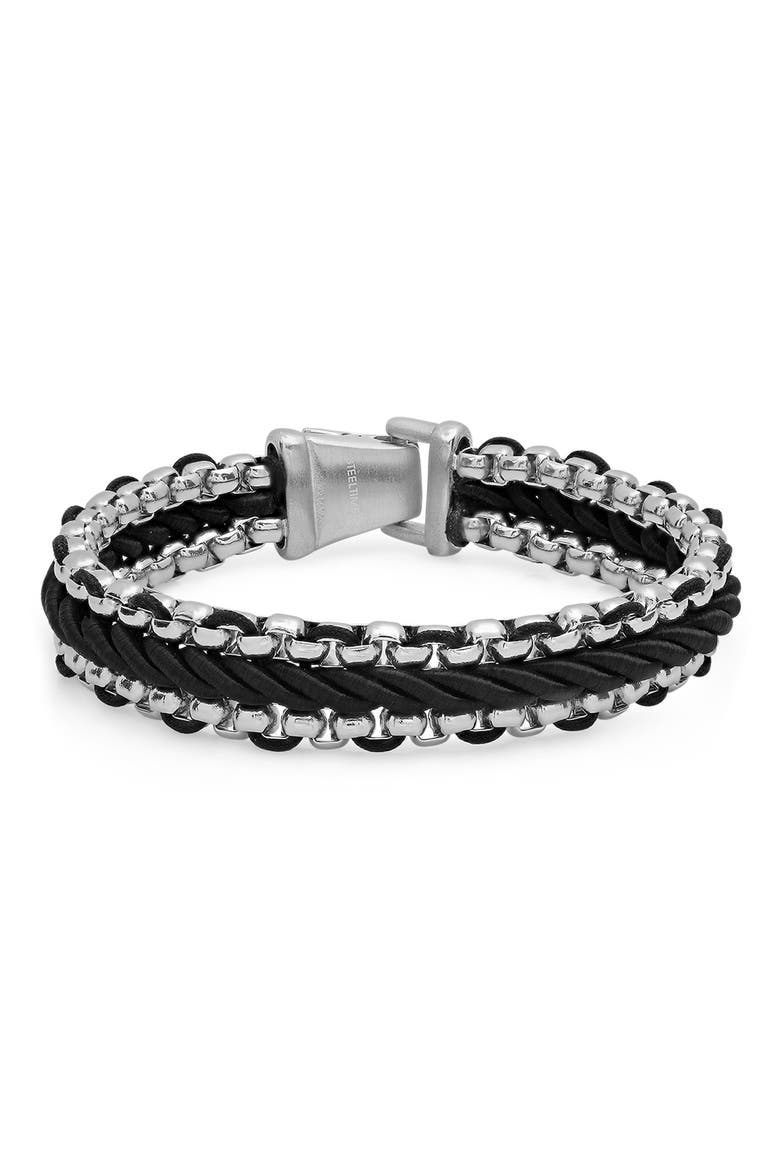 Men's Two-Tone Bracelet, Main, color, METALLIC