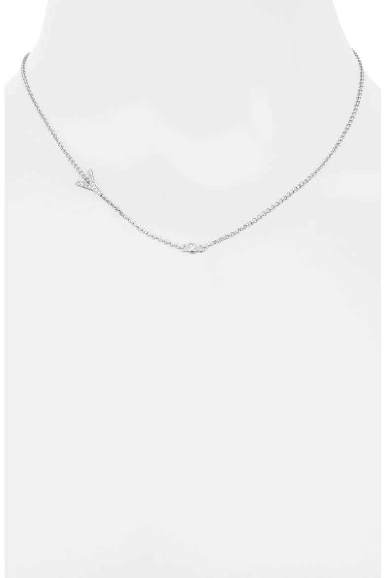 Bezel Diamond Initial Chain Necklace - 0.2ct., Alternate, color, WHITE-Y