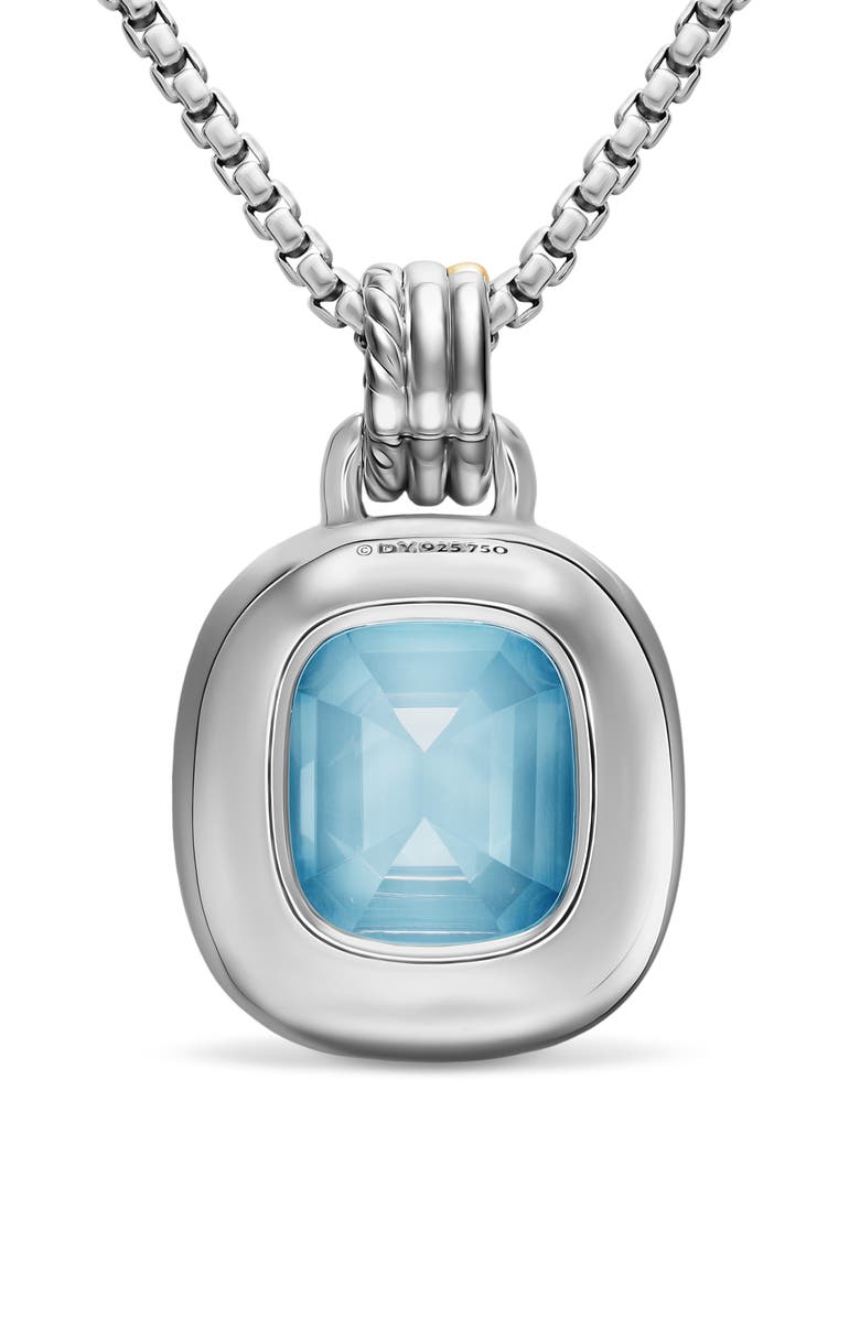David Yurman DY Mercer<sup>®</sup> Color Amulet in Sterling Silver with 18K Yellow Gold, Sky Blue Topaz & Diamonds, 17mm, Alternate, color, Light Blue