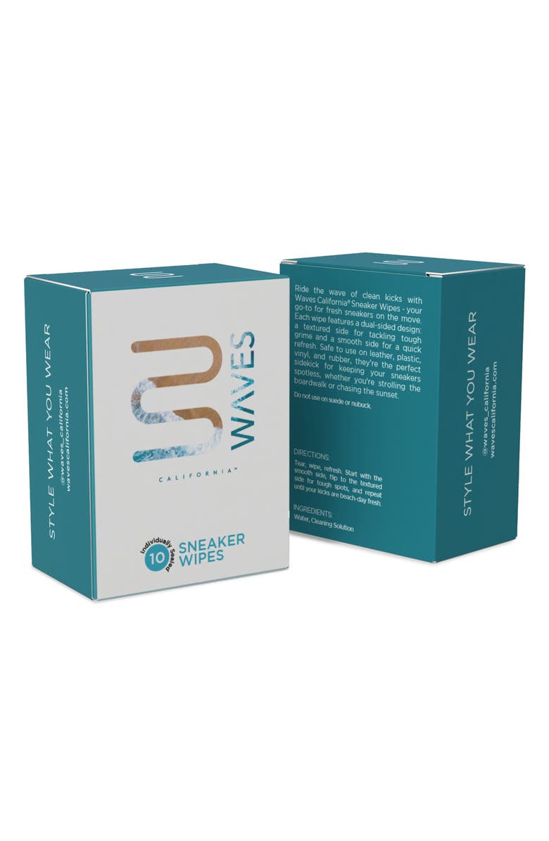 Waves California Disposable Sneaker Wipes, Alternate, color, White