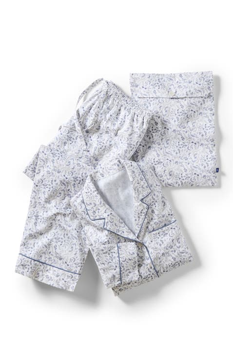 Ditsy Gingham Cotton Percale Floral Pyjamas