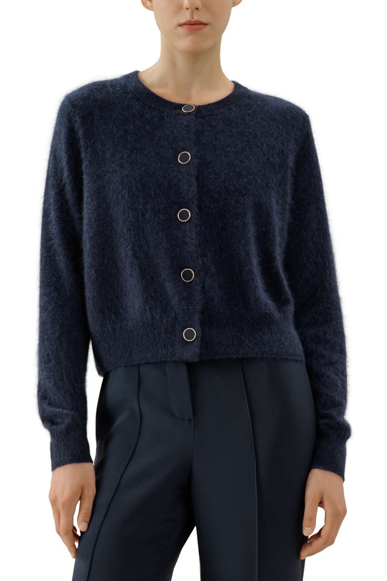 Women's Ultra-Soft Brushed Cashmere Cardigan, Main, color, Navy Blue