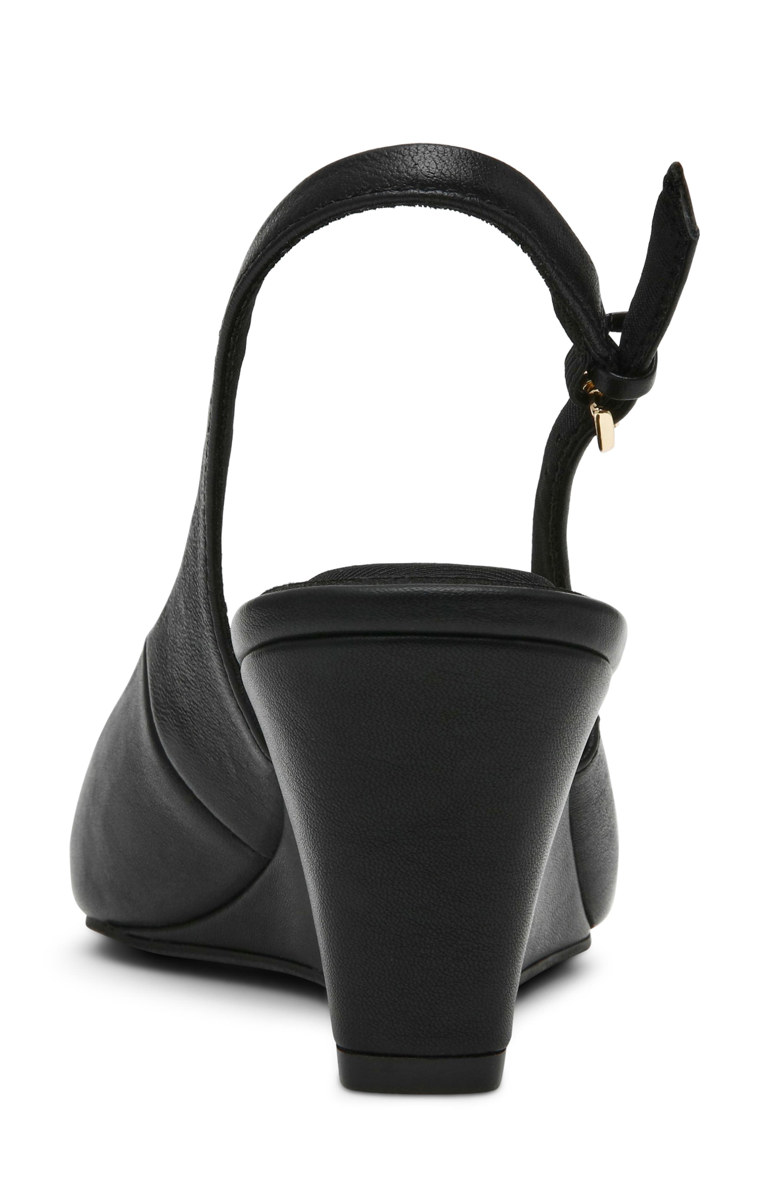 Cookie Wedge Slingback Pump, Alternate, color, BLACK LEATHER