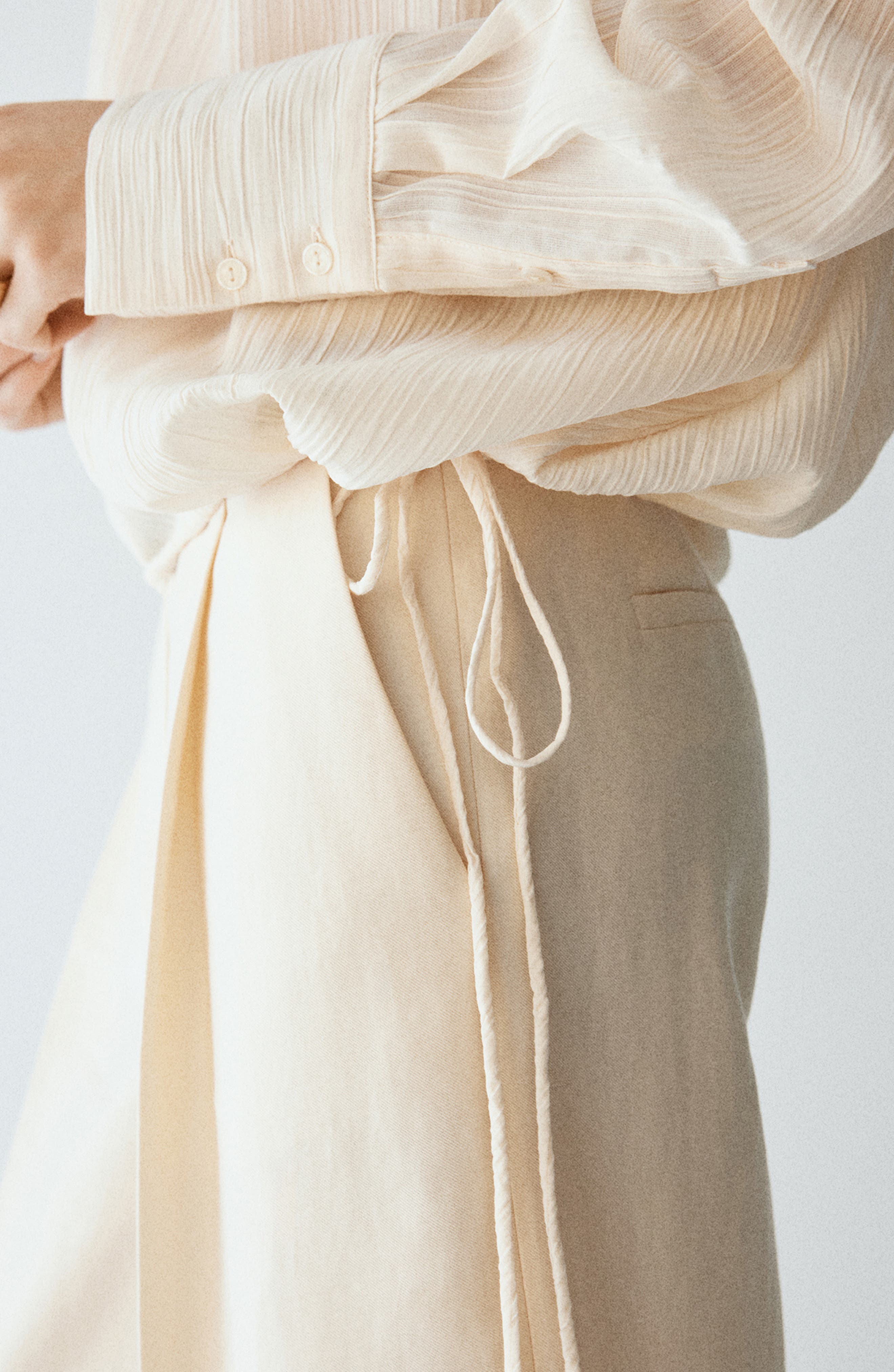 MANGO Ruffle Neck Flowy Top (Women) | Nordstrom