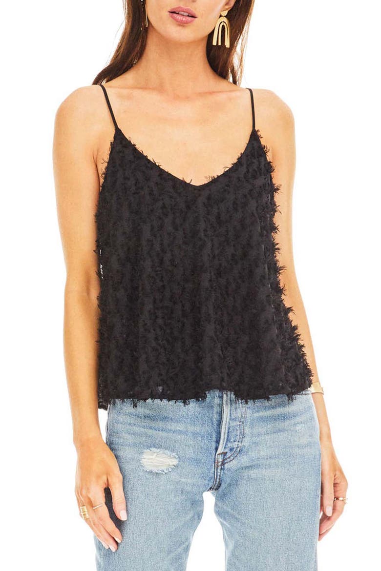 ASTR Fringe Camisole, Main, color, BLACK