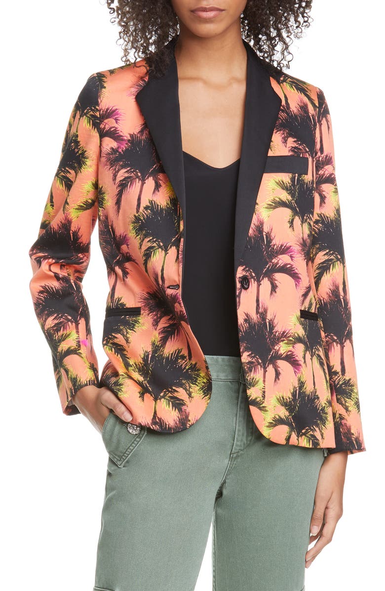 Le Superbe Coastal Palm Print Jacket, Main, color, 