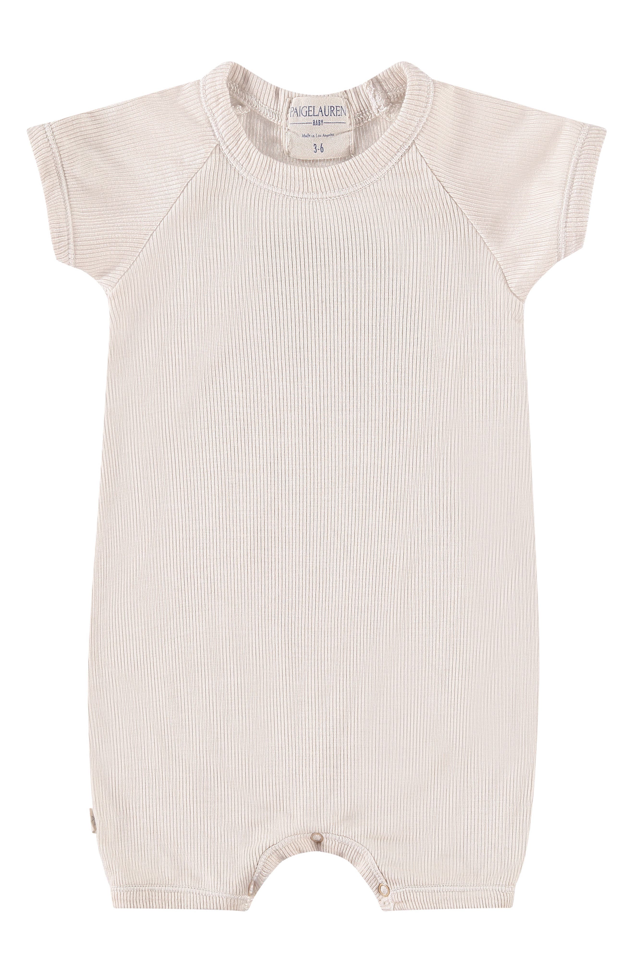 PAIGELAUREN Rib Romper in Beige 
