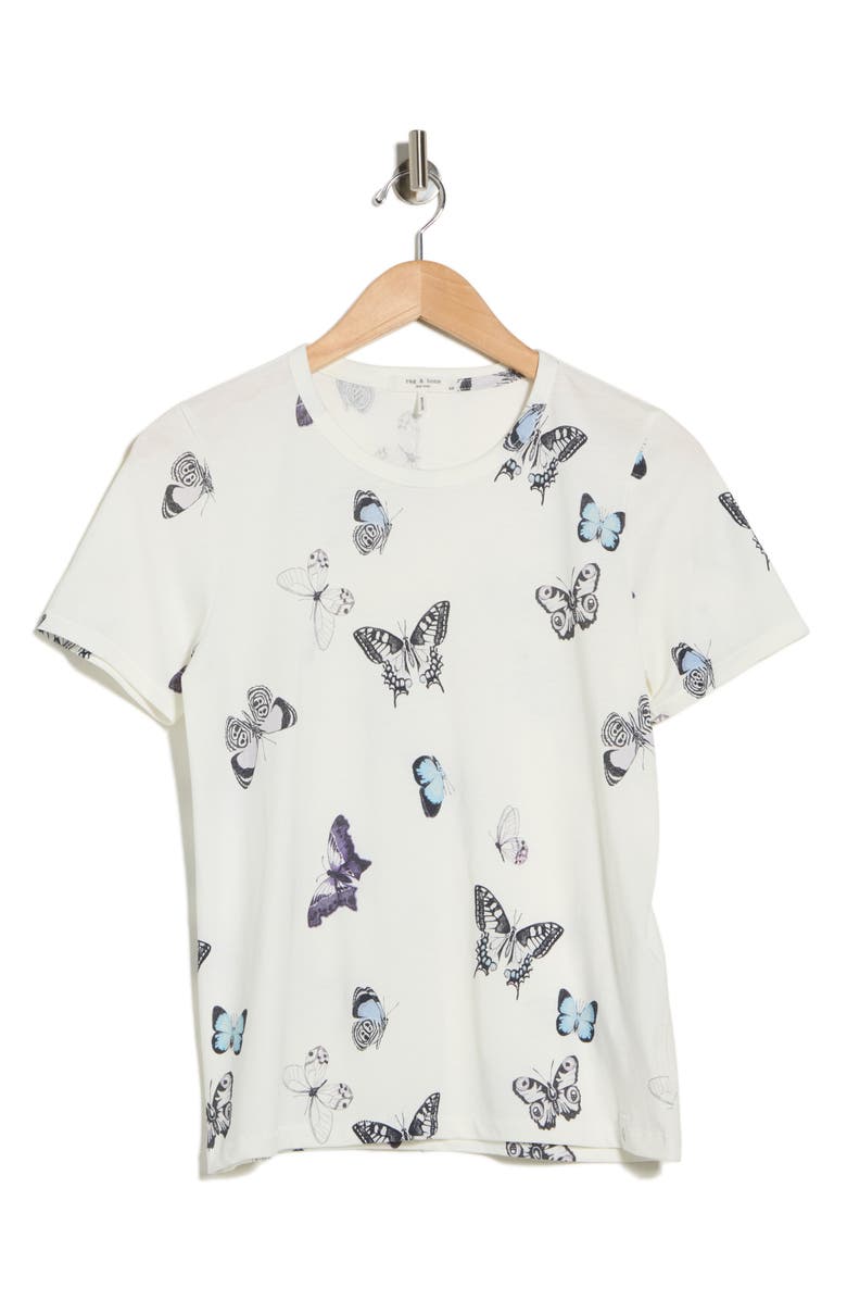 rag & bone Butterfly Jersey T-Shirt, Main, color, Ivory Multi