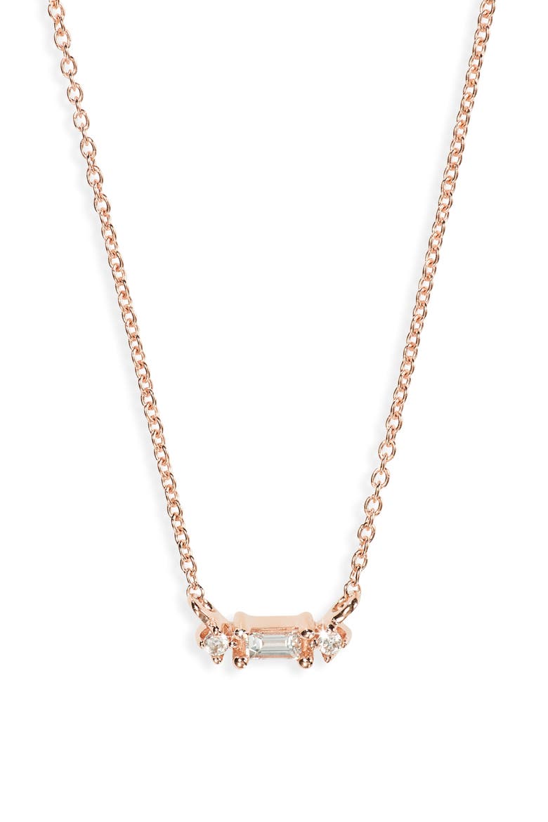 Sadie Diamond Pendant Necklace, Main, color, ROSE GOLD
