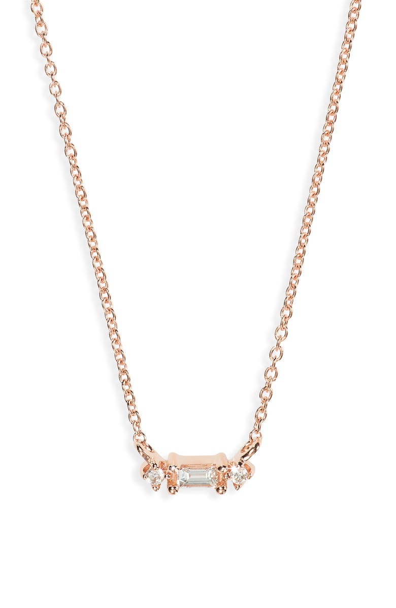 Dana Rebecca Designs Sadie Diamond Pendant Necklace, Main, color, Rose Gold