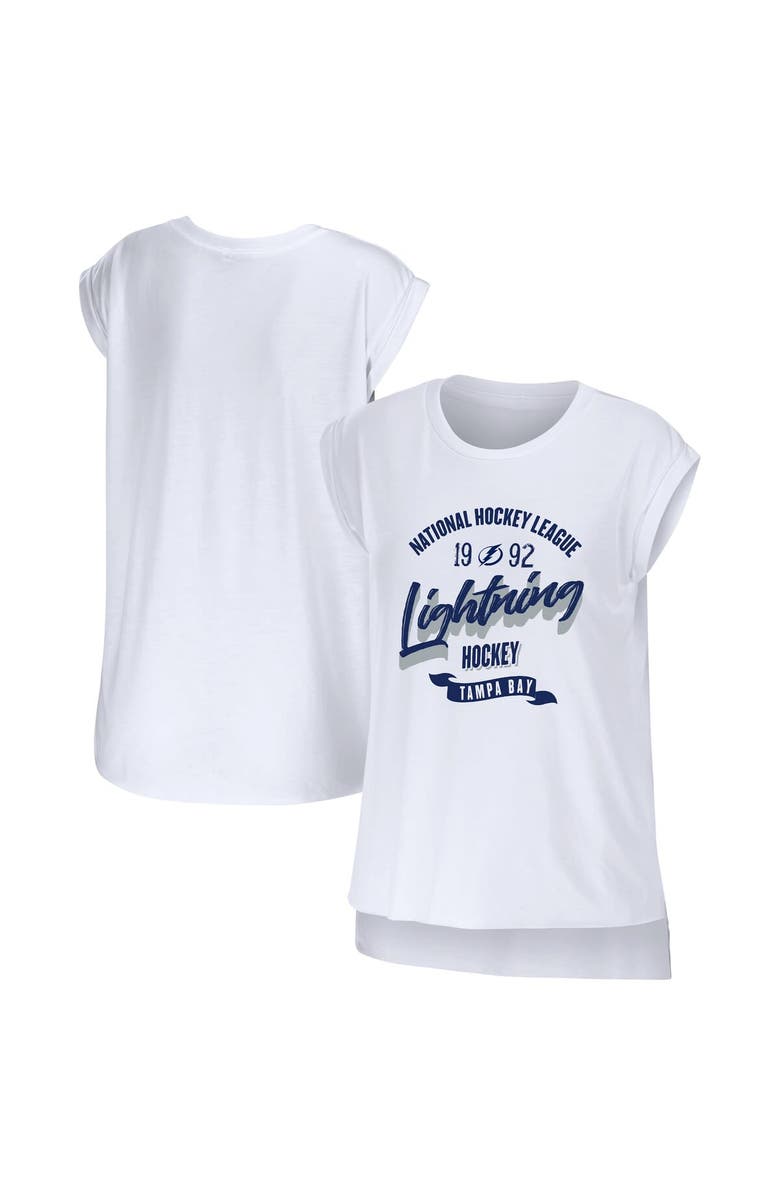 WEAR by Erin Andrews Women's WEAR by Erin Andrews White Tampa Bay Lightning Domestic Tank Top, Alternate, color, 