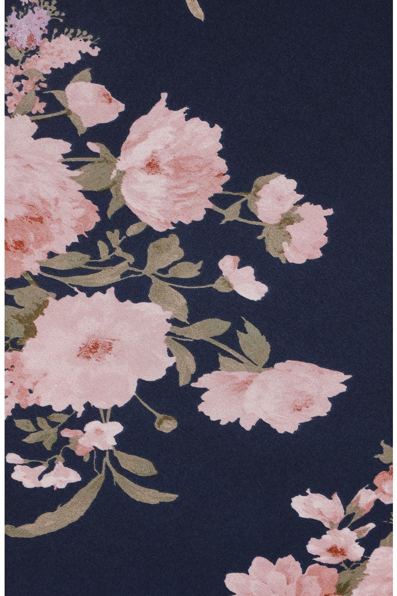 Kenna Floral Satin Midi Skirt, Alternate, color, NAVY FLORAL