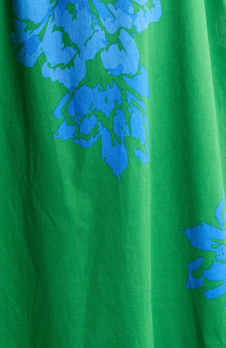 SUGARLIPS Hemmi Floral Print Tie Waist One-Shoulder Maxi Dress, Alternate, color, Green-Blue-White