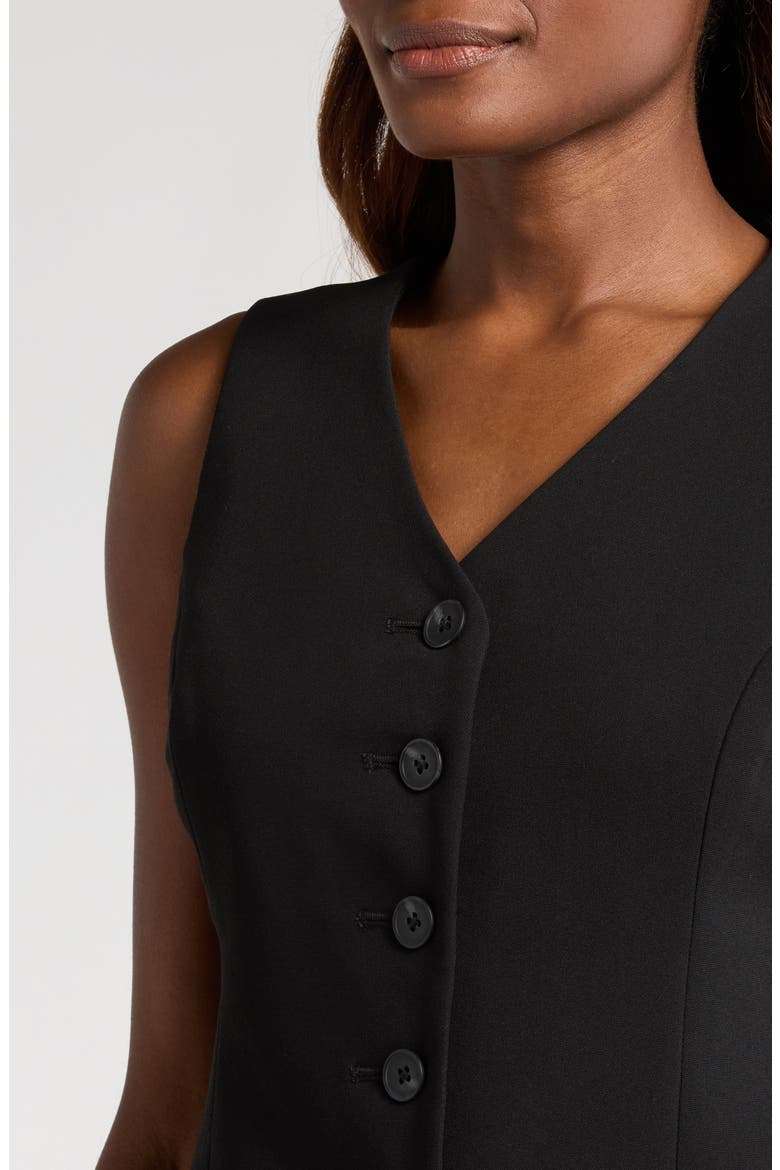 Lila Button Front Vest, Alternate, color, BLACK