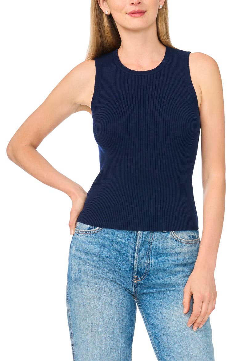 Rib Sweater Tank, Main, color, CLASSIC NAVY
