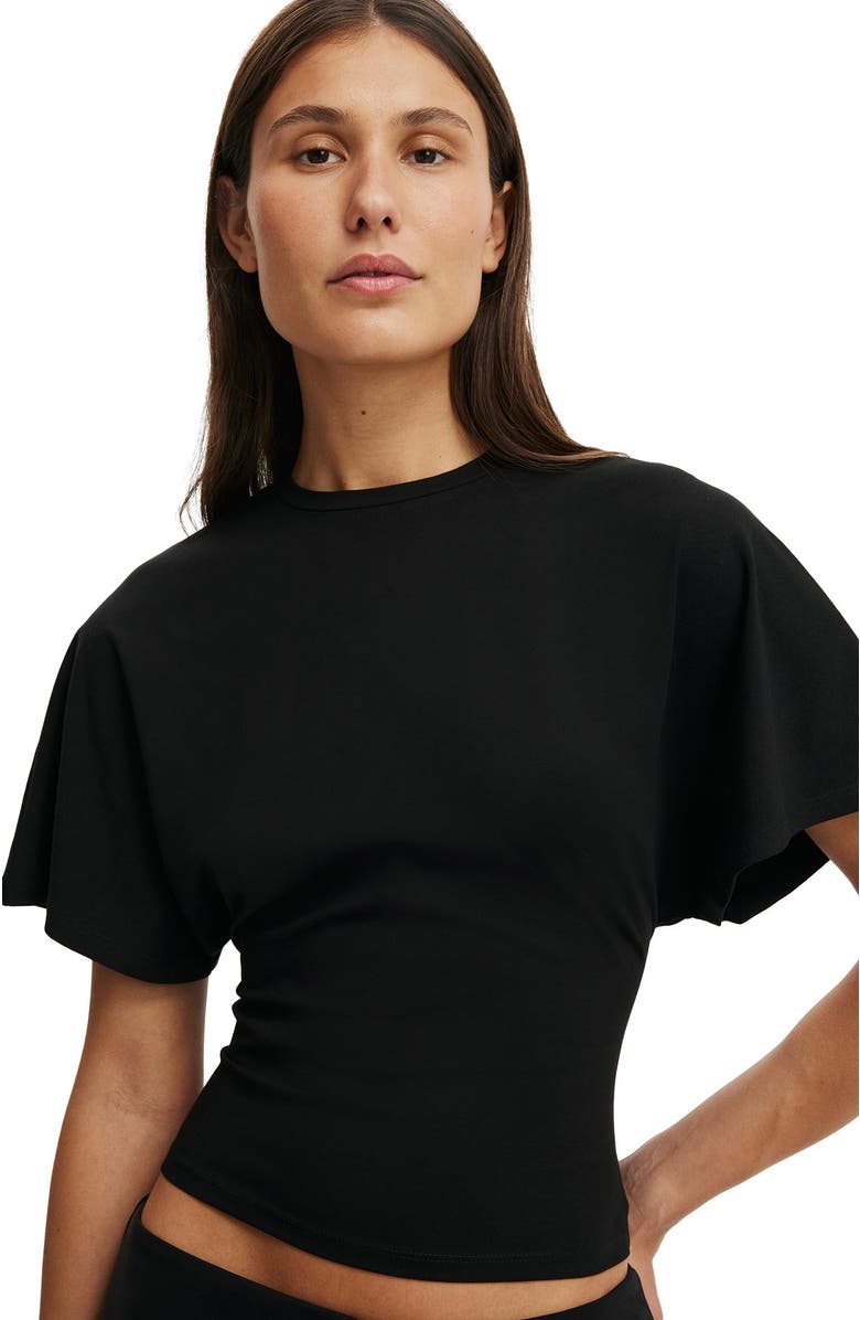 Cotton On Women's Blair Batwing Short Sleeve Tee, Alternate, color, Black