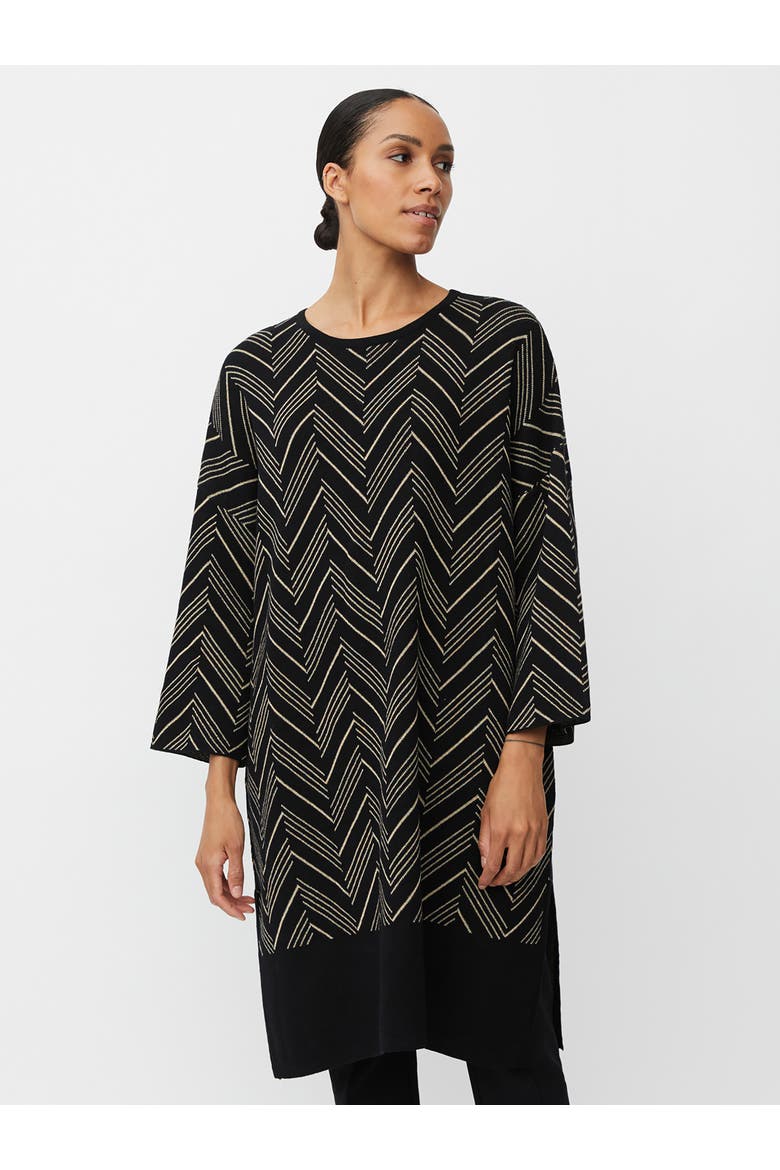 MaNuska3/4 Sleeve Loose Fit Midi Dress, Main, color, Black