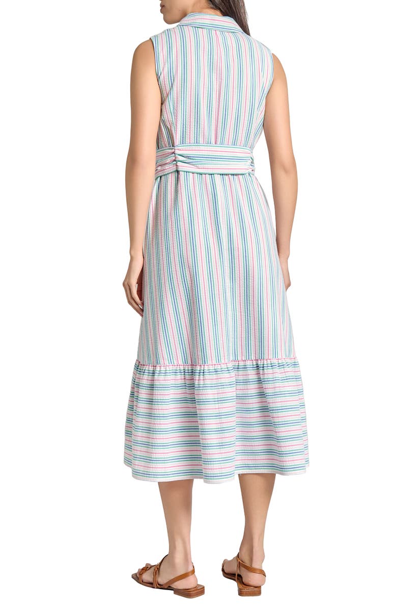 Jones New York Stripe Belted Sleeveless Shirtdress, Alternate, color, 