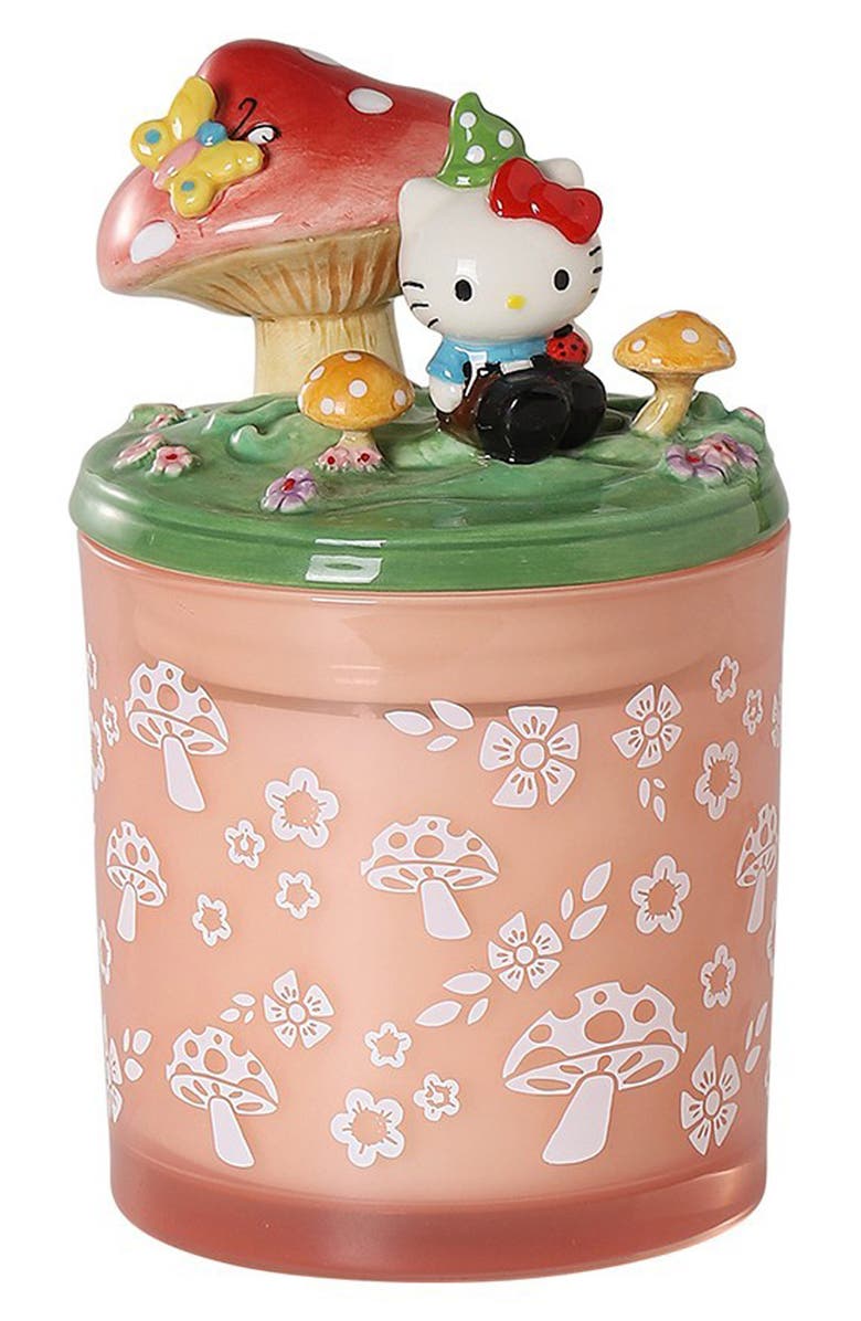 Blue Sky Clayworks Hello Kitty Mushroom Jar Candle with Figural Lid, Main, color, Multi