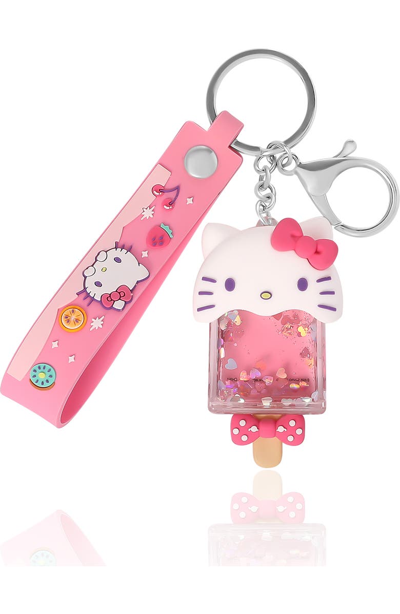 Hello Kitty Acrylic Liquid Popsicle Keychain, Main, color, Pink