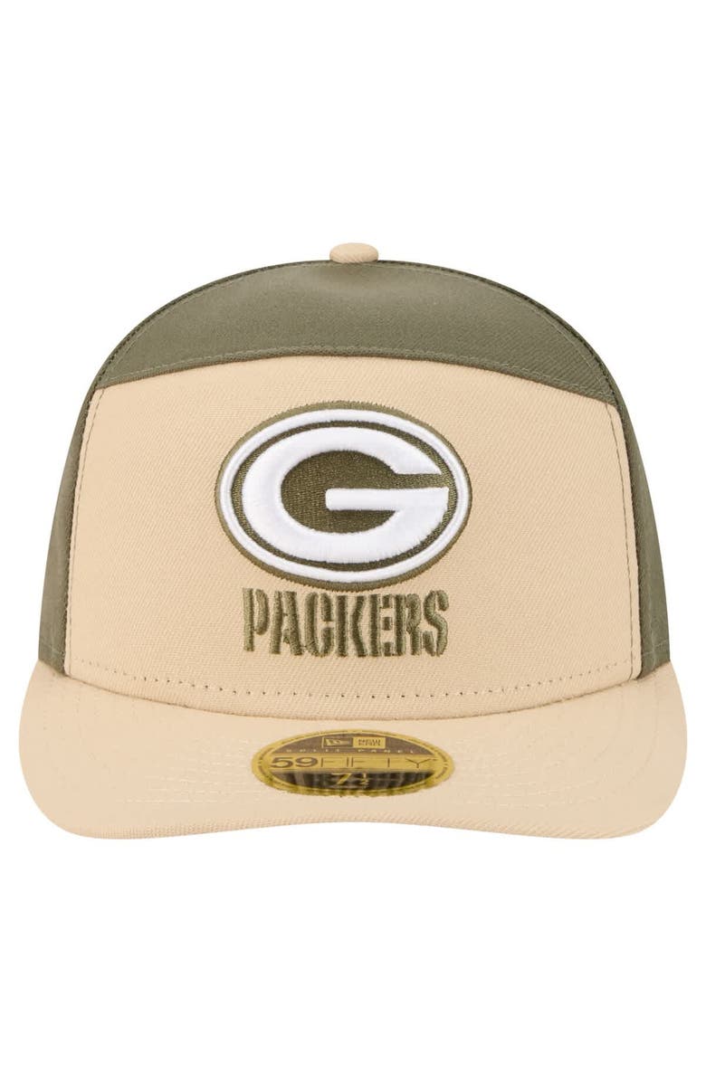 New Era Men's New Era Light Beige/Olive Green Bay Packers Two-Tone Color Pack Split Panel 59FIFTY Fitted Hat, Alternate, color, Light Beige