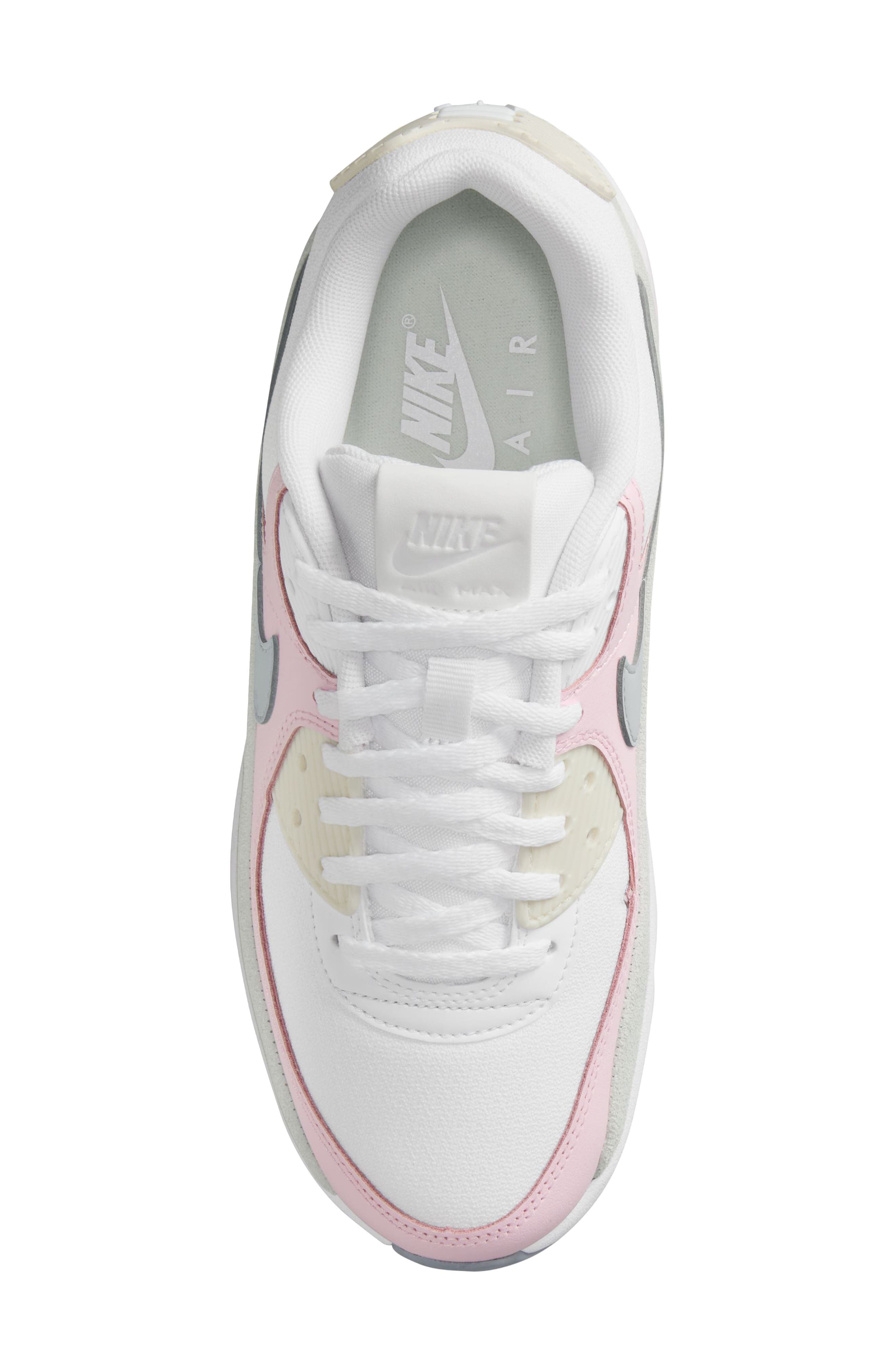 Air Max 90 LV8 Platform Sneaker, Alternate, color, WHITE/ PHOTON/ WOLF GREY