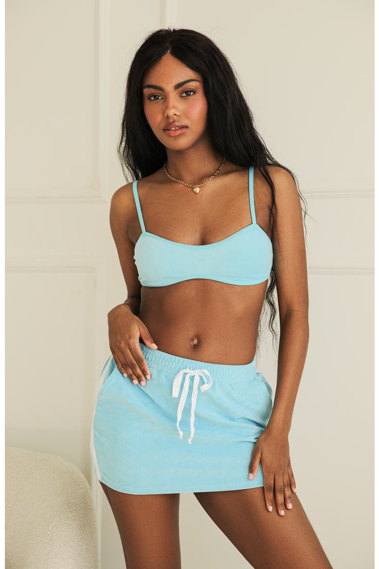Annie Elastic Waist Mini Skirt, Main, color, Pool Terry