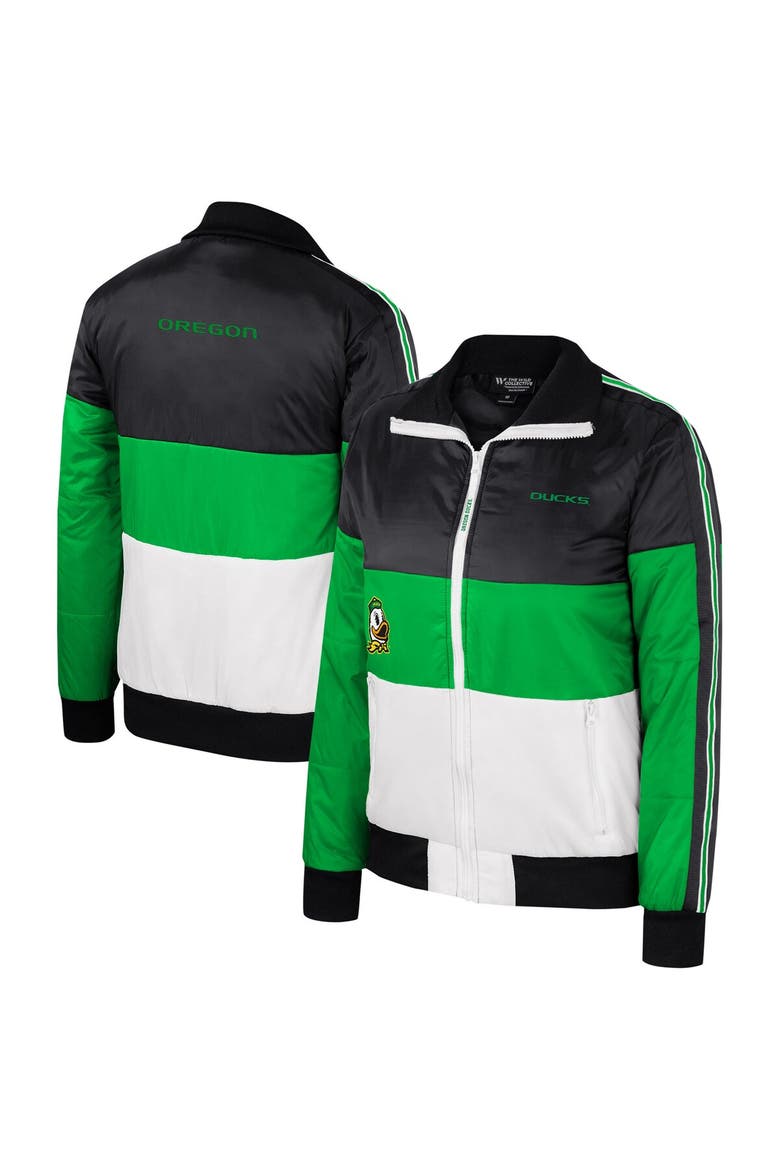 Women's The Wild Collective  Green Oregon Ducks Color-Block Puffer Full-Zip Jacket, Main, color, Green
