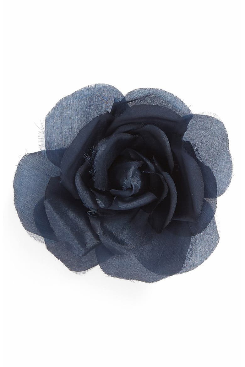 Flower & Stripe Ribbon Bow Tie, Alternate, color, NAVY/ RED