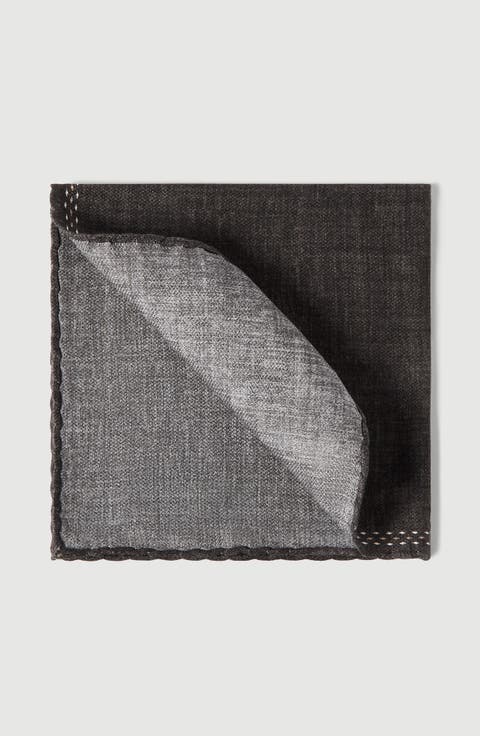 Silk pocket square with printed logo