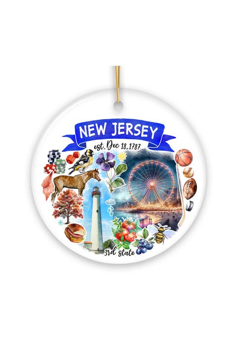Garden State Landmarks Round Ceramic Ornament