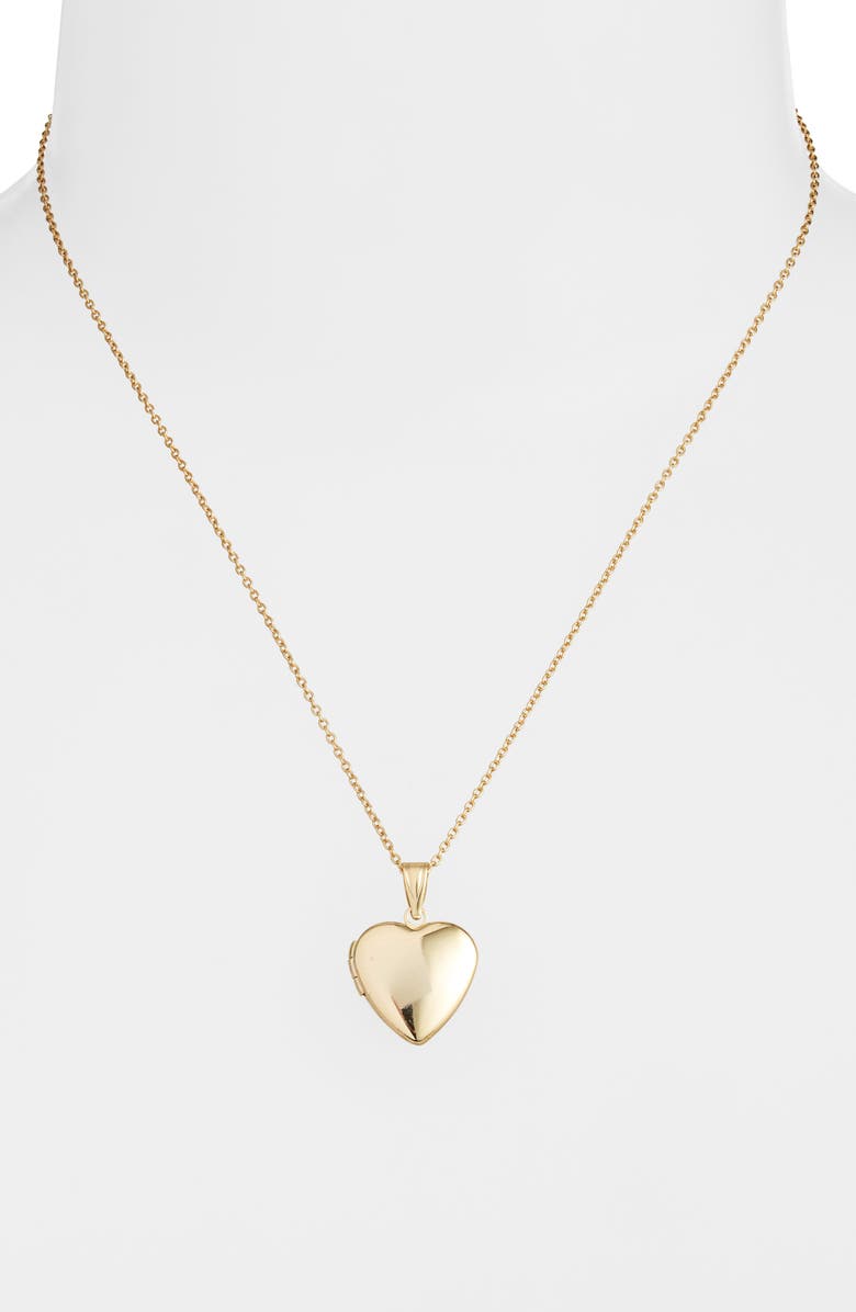 Argento Vivo Sterling Silver Polished Heart Locket Pendant Necklace, Alternate, color, 