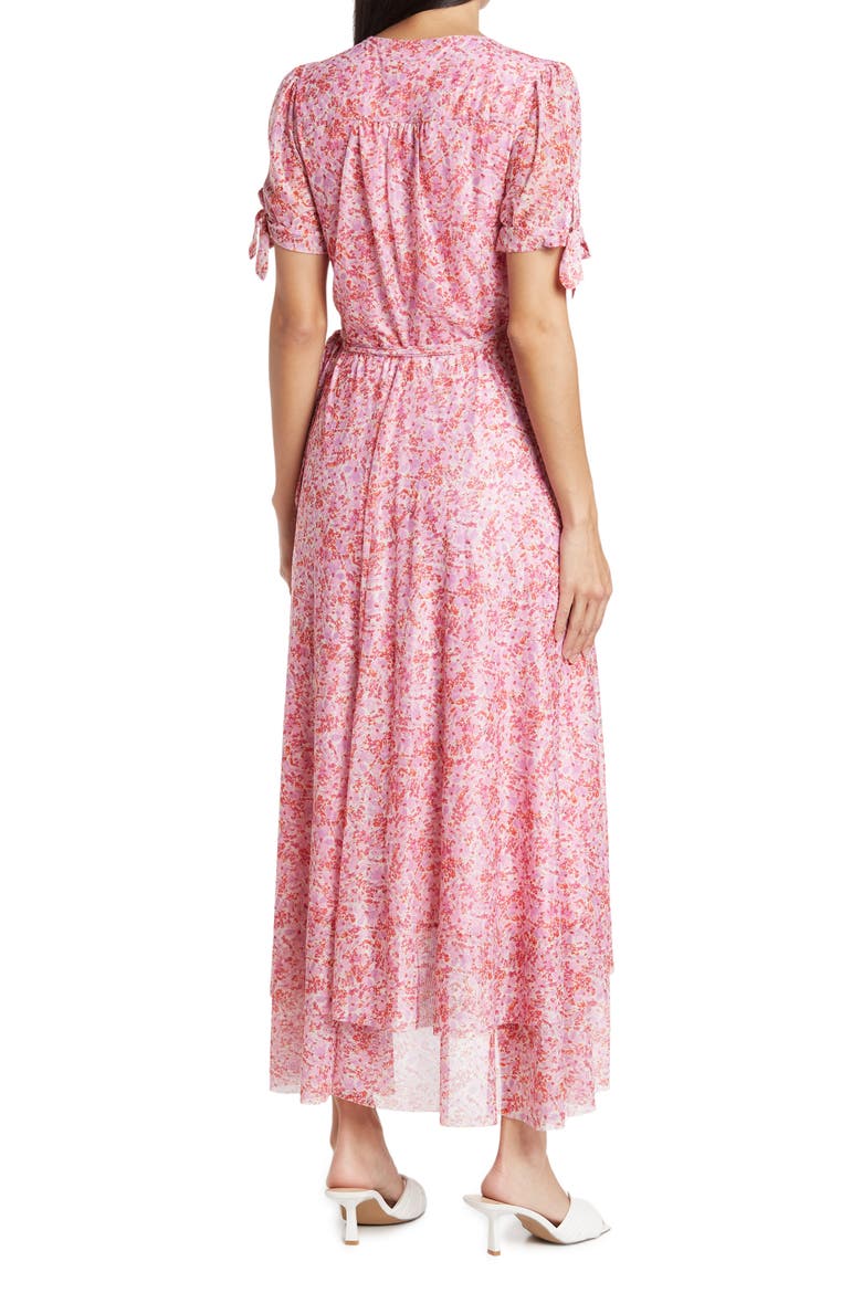 Floral Tie Sleeve High-Low Wrap Dress, Alternate, color, PLAYFUL FLORAL