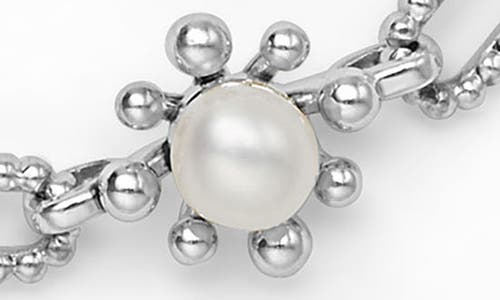 Lagos Luna Fleur Freshwater Pearl Station Bracelet In Silver
