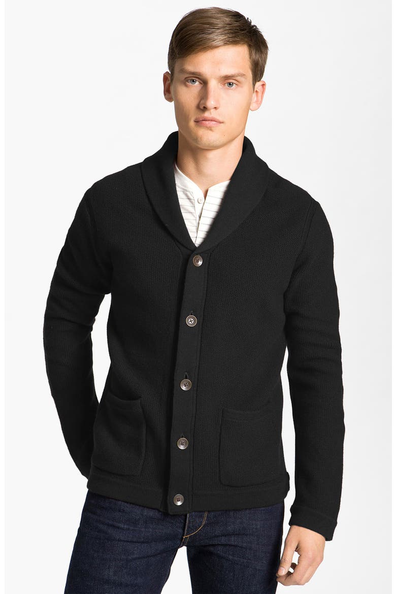 'Avery' Shawl Collar Cardigan, Main, color, BLACK
