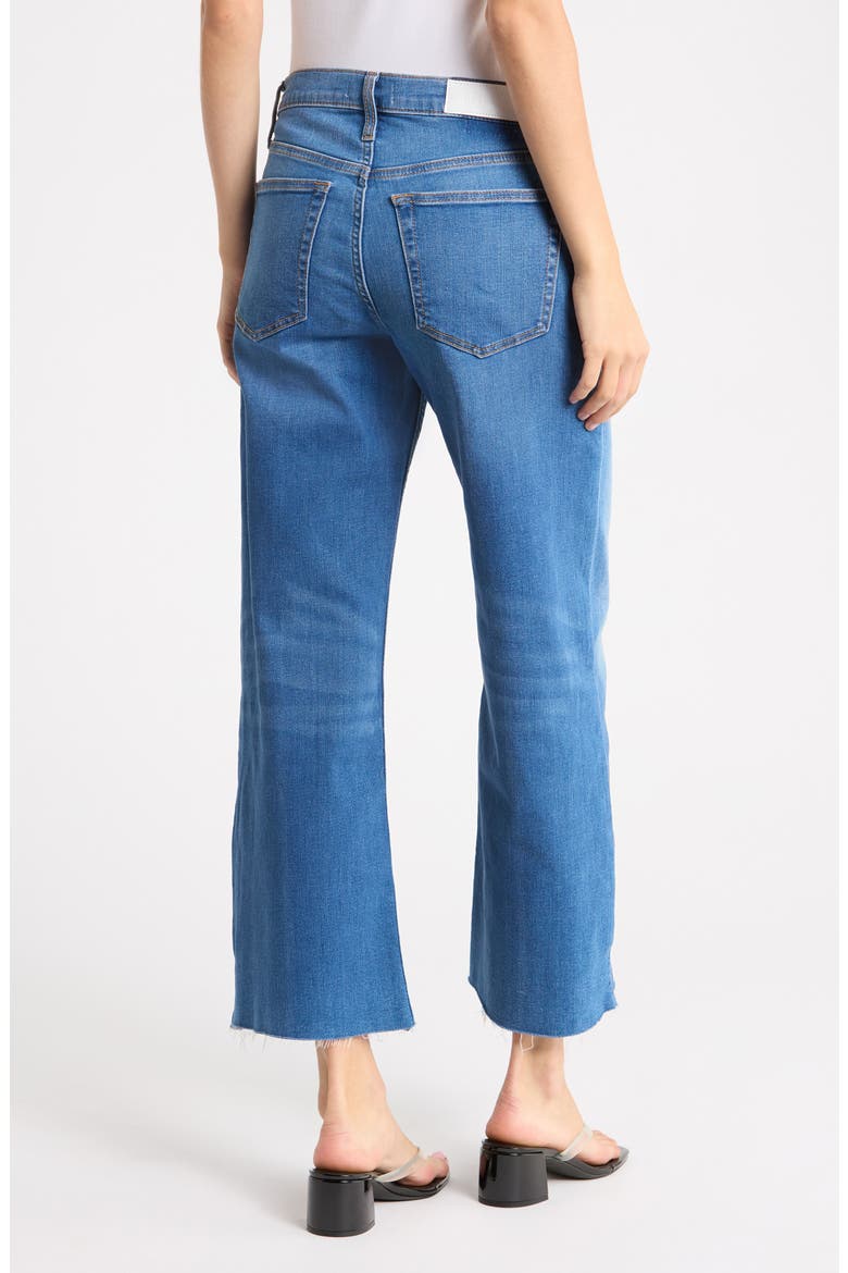 High Waist Raw Hem Wide Leg Crop Jeans, Alternate, color, VIPERBLUE