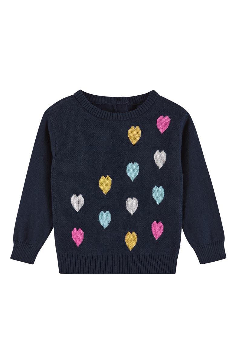 Andy & Evan Heart Intarsia Sweater & Leggings Set, Alternate, color, Navy/ Pink