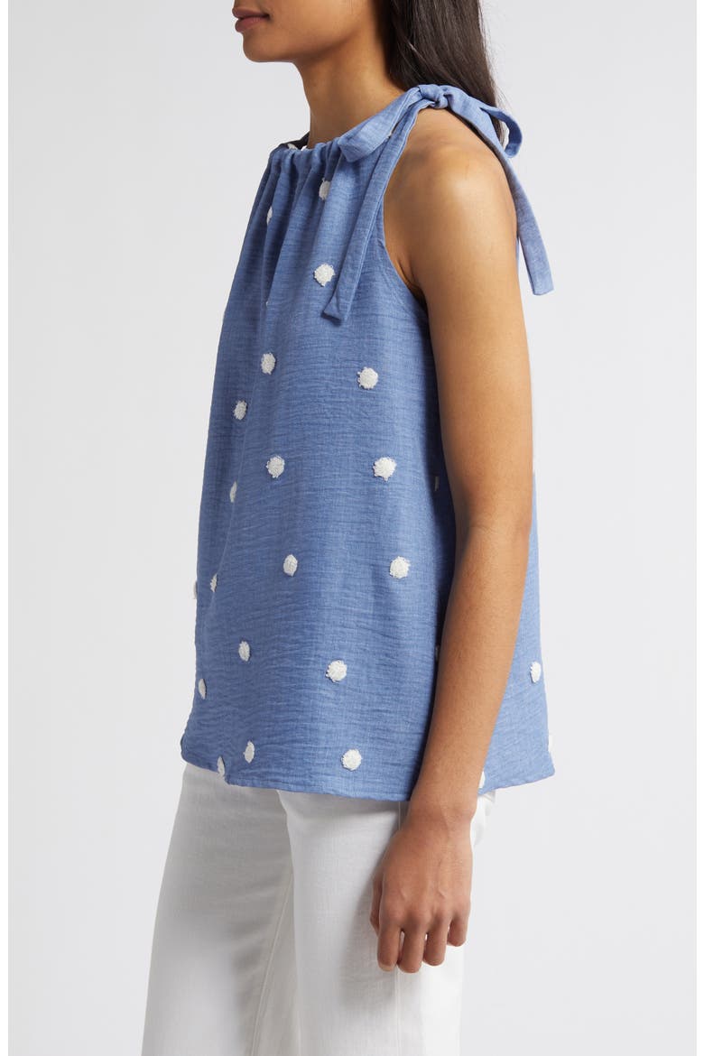 Tie Shoulder Sleeveless Top, Alternate, color, CHAMBRAY