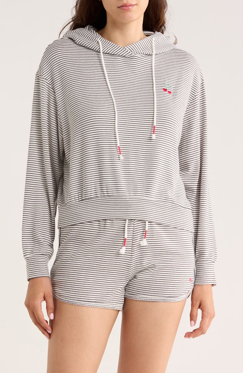 PJ Salvage Life is Sweet Sleep Hoodie, Main, color, Dark Charcoal