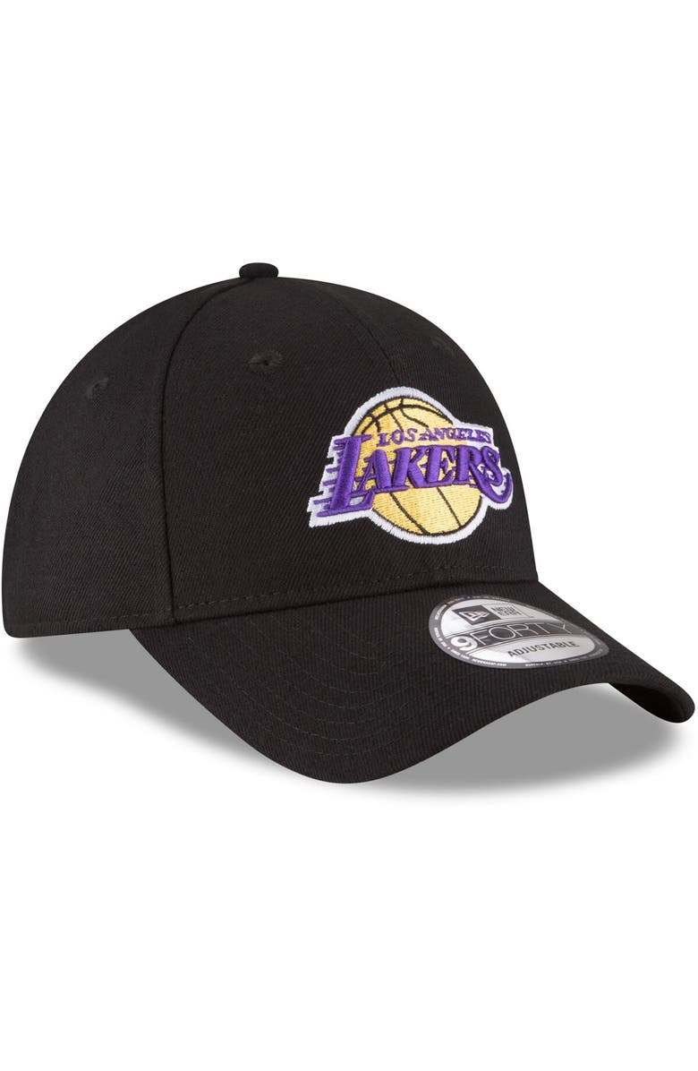 New Era Men's New Era Black Los Angeles Lakers Official Team Color The League 9FORTY Adjustable Hat, Alternate, color, 