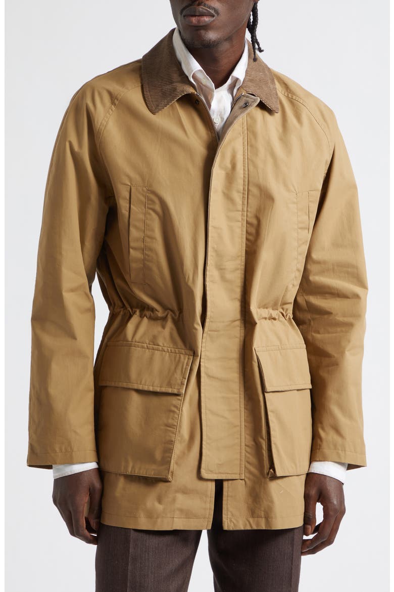 Waxed Cotton Game Coat, Main, color, TAN WAX