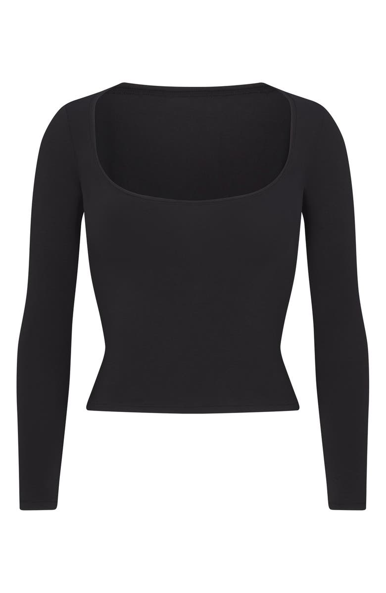 Scoop Neck Cotton Blend Jersey T-Shirt