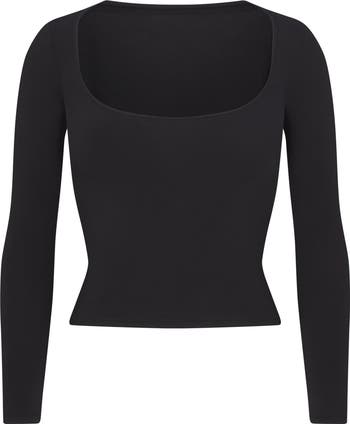 Scoop Neck Cotton Blend Jersey T-Shirt