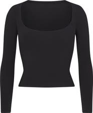 SKIMS Scoop Neck Cotton Blend Jersey T-Shirt