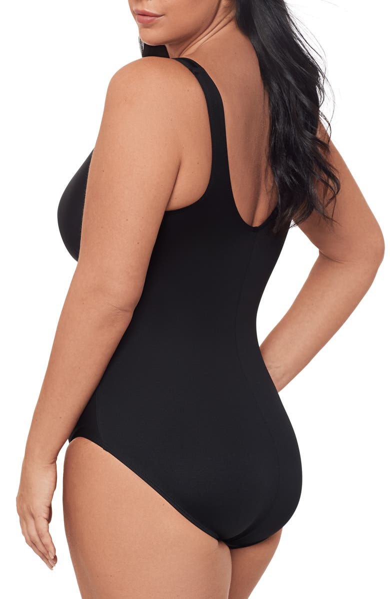 Miraclesuit<sup>®</sup> Escape One-Piece Swimsuit, Alternate, color, Black
