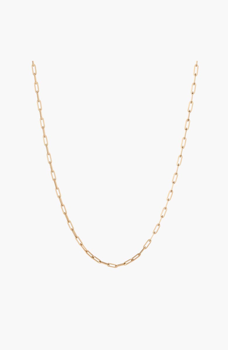 Aurate New York Medium Paperclip Chain Necklace, Main, color, Yellow Gold