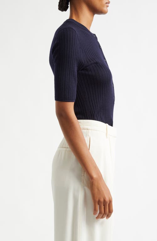 A.l.c . Fisher Rib Cardigan In Blue